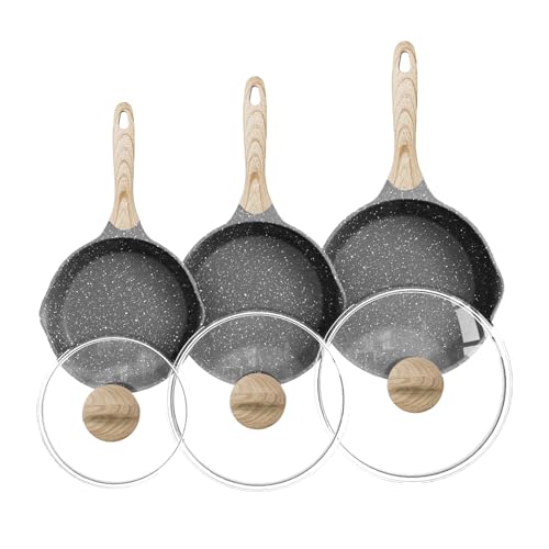 Best Nonstick Skillet Set With Lids 7 JEETEE Nonstick Frying Pans Set with Lid