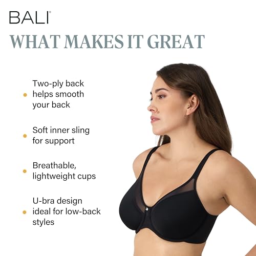 Image of Bali Women's Everyday Bras for Women - One Smooth U Underwire Bras - Adjustable, Supportive & Comfy, Plus Size