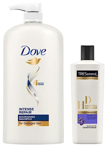Image of Dove Intense Repair Shampoo, 1L & TRESemme Hair Fall Defense Conditioner, 190ml