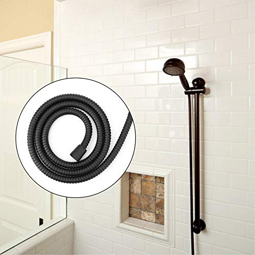 Shower Hose, 1.5m Matte Black High Pressure Stainless Steel Flexible Shower Hose Handheld Shower Head Hose Fittings - Image 2