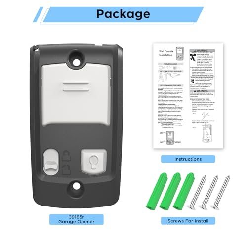 Image of 39165R Garage Door Openers Wall Console, Compatible with Genie Series II Wall Button, Sure Lock + Light Control Wall Mount Wired Keypad Replace for GBWCSL2-BX 37351R, 34026A-R1, GPWC-BX (1 Pack)