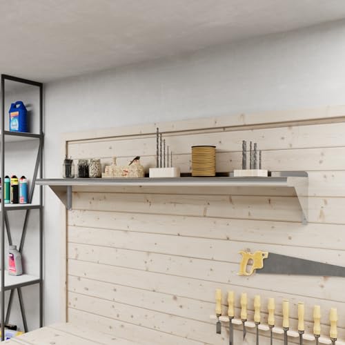 Image of AmGood 10 in. x 60 in. Stainless Steel Wall Shelf | NSF | Metal Shelving | Garage, Laundry, Storage, Utility Room | Restaurant, Commercial Kitchen