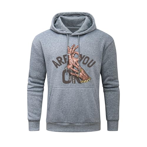 Obones Men's Streetwear Hoodie Heavyweight 250g Brushed Cotton Pullover | Casual Fleece Sweatshirt with Front Pocket