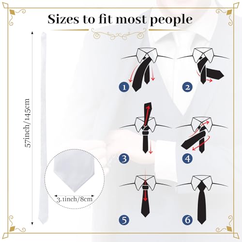Image of Syhood 6 /12 /24 Pcs Men Ties Set Solid Satin Pure Color Business Formal Necktie Tie 57 inch for Men Occasion Wedding