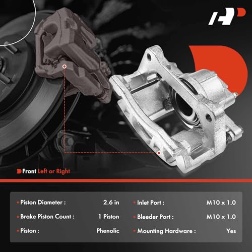 A-Premium Front Disc Brake Caliper Assembly with Bracket Compatible with Select Chrysler, Dodge, Jeep, Ram and Volkswagen Models - Town & Country, Wrangler, Grand Caravan, Liberty, Nitro, Routan, C/V by A-premium - Image 2