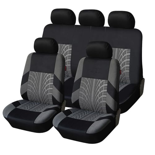 YXFCD Voiture Ensembles De Housses Siège pour Fiat Panda 2003-2024/Fiat Panda 4x4 2004-2024, Housses De Siège Avant Et Arrière en Tissu Coussin SièGe ImperméAble Accessoire,B/Gray