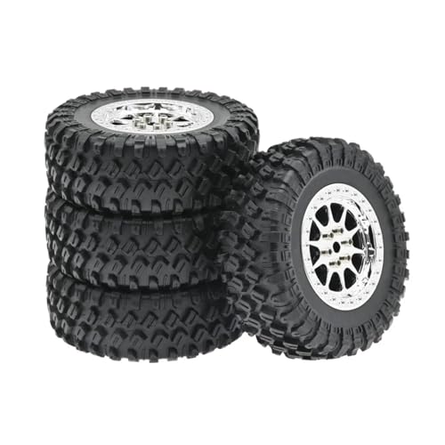 MN D90 MN98 MN99S MN82 WPL用 C14 C24 C34 B14 B24 70mm タイヤ タイヤ ホイール RCカー アップグレード パーツ アクセサリー RC アップグレード アクセサリー (シルバー)