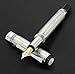 Xezo Tribune 925 Sterling Silver Medium Nib Fountain Pen. Platinum Plated. Hand Guilloche Engraved and Serialized