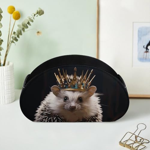 Boîte de rangement pour télécommande en cuir hérisson à 5 compartiments - 8