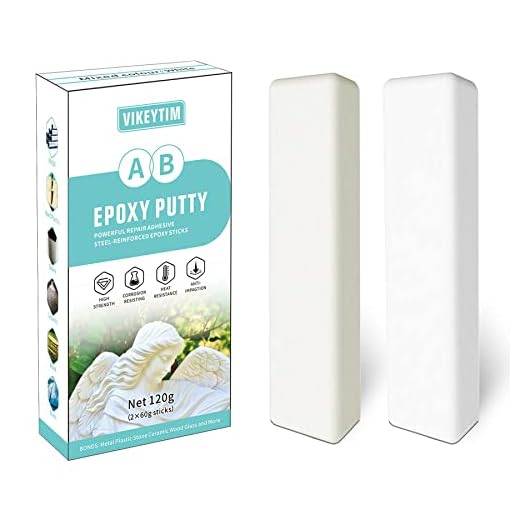 VIKEYTIM Masilla Epoxi, 120g Masilla Reparadora Plastico, Pasta Moldeable Para Pegar y Reparar Metal, Plástico Duro, Piedra, Madera, Porcelana Robusto e Impermeable Masilla Dos Componentes (Blanco)