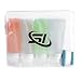 Leak Proof Travel Bottles Double Suction 3oz, TSA Approved Set – Perfect for Shampoo, Conditioner, Lotion, Cream – Soft Squeeze Durable Silicon Bottle – 4 Bottles & 1 Cream Jar
