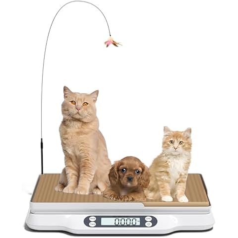 LFGKeng Digital Small Animal Scale, Pet Weight Scale with Cat Scratcher, Capacity up to 66 lb, Measure Accurately, Tray Length 16in, Multifunction Digital Weighing Scale for Pet, Baby, Kitten, Puppy Cover