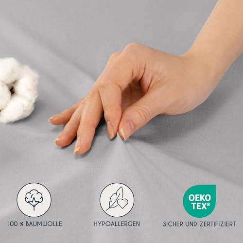 Dreamzie - Topper Spannbettlaken - 90x200cm / 100x200cm - 100 % Baumwolle – Ansicht 3