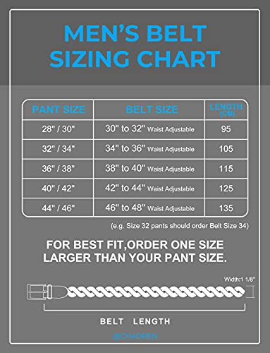 Mens Braided Belts, Braided Leather Belts for Men 2 Pack 1 1/8", CHAOREN Woven Belt Casual and Dress in Gift Box - Image 3