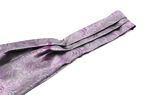 Image of BLACKSMITH Jacquard Microfiber Neckwear Ascot and Matching Pocket Square Set for Men