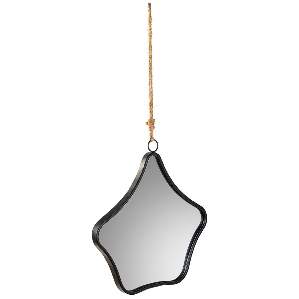 Miroir en métal et corde marron pour décoration murale de maison