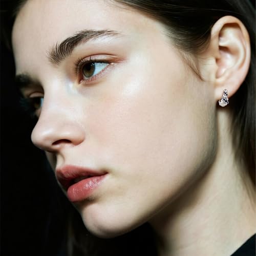 Chunky Hoop Earrings Set, 14K Gold Plated Twisted Huggie Earrings, Hypoallergenic, Gold/Silver4