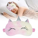 ACWOO Máscara de Ojos de Unicornio, Antifaz de para Dormir, Pelusa Dormir de Máscara Unicornio, Máscara Ocular, UnicornioAntifaz de Dibujos Animados Para Dormir Viaje, para Niños, Hombres, Mujeres