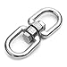 MroMax Marine Mooring Stainless Steel 8mm Eye to Eye Swivel Ring Silver Tone 1Pcs