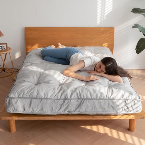 Maxyoyo M-A50-GREY-152CM 6 Inch Futon Mattress Queen Size, Velvet Thick Futons Sofa Couch Bed thumb #5