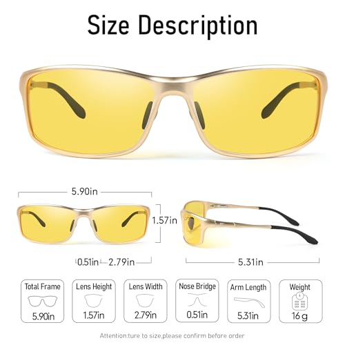 BIRCEN Men Sunglasses Polarized UV-Protection: Wrap Around Black Sport Shades for Mens Driving Fishing Golf3