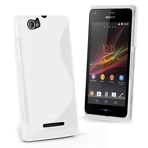 Sony Xperia M C1904 Étui HCN PHONE® S-Line TPU Gel Silicone Coque souple pour Sony Xperia M C1904 - BLANC