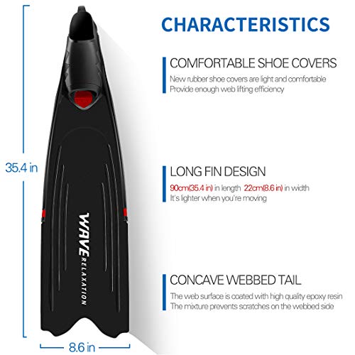 Long Blade Diving Fins for Freediving and Spearfishing Fins Scuba Diving Swimming Training - image 2