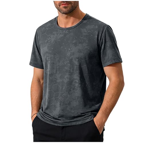 T-shirt en coton à col V pour hommes coupe régulière classique unicolore