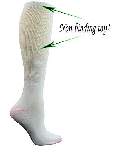 Yomandamor Women's Non-Binding Cotton Knee-Hi Diabetic Socks Boot Socks With Cushion Sole And Seamless Toe,4 Pairs L Size #TOP2