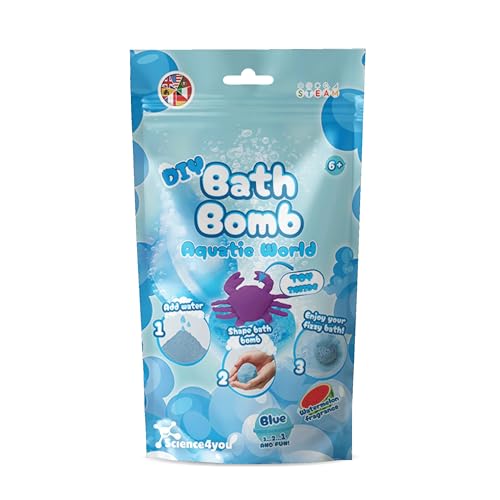 Science4you Bombas de Baño Bolsa Azul – Kit para Hacer Bombas de Baño, Cangrejo Ciencia Educativa, Experimento Cosmético, Juguetes de STEM, Regalo Cosmético para Niñas y Niños de 6 7 8+ Años