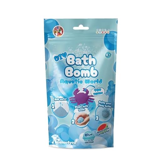 Science4you Bombas de Baño Bolsa Azul – Kit para Hacer Bombas de Baño, Cangrejo Ciencia Educativa, Experimento Cosmético, Juguetes de STEM, Regalo Cosmético para Niñas y Niños de 6 7 8+ Años