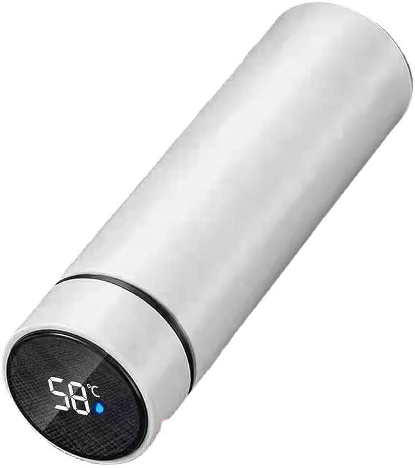 MLLXUXANCC Smart Thermal Bottle Stainless Steel Water Bottle for Children Vacuum Flasks Keeps Cold Insulation Cup for Tea (Color : White, Size : 6.5 * 22.5cm) (White 6.5 * 22.5cm)