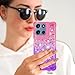CAIYUNL for Moto G 5G 2025 Case with Screen Protector, Women Girls Glitter Bling Liquid Floating Cute Phone Case Slim TPU Soft Silicone Shockproof Protective Cover for Motorola G 5G 2025-Pink Purple