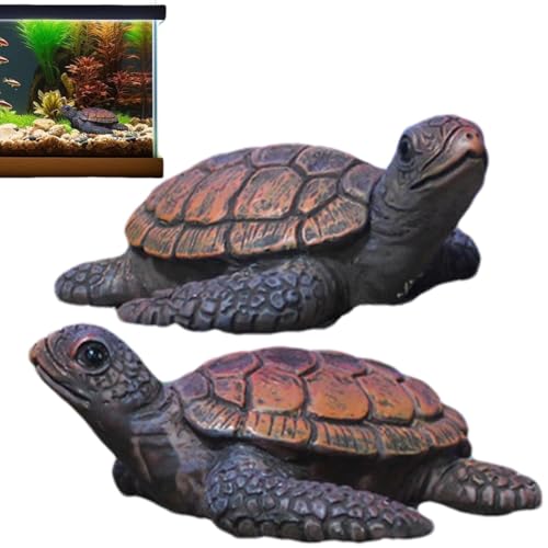 Resin Outdoor Garden Turtle Sculpture - Garden Statue Animal Statue Ornaments Miniature Turtle Figurines Fish Tank Decoration