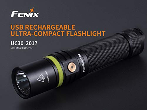 Fenix Flashlights, Uc Series Led Flashlight, Model 30, 2017 Edition, Rechargeable, 1000 Lumen, Black #TOP1