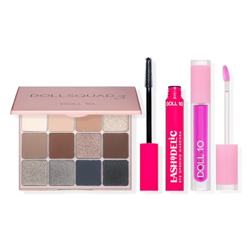 10 Minute Face- Best of Doll 10 Beauty Exclusive | Doll Squad 3, Lashadelic Mascara, Plumping Lip OIl Bundle