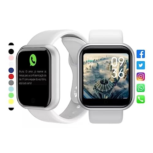 Relogio Inteligente Smartwatch D20 Bluetooth Compativel IOS e Android - TYDA (BRANCO)