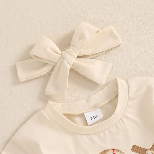 Newborn Baby Girl Baseball Outfit Pink Bow Baseball Romper Short Sleeve Bubble Bodysuit Infant Summer Clothes4