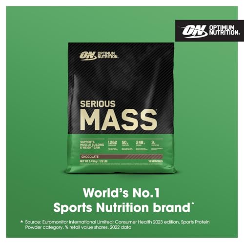 Optimum Nutrition Serious Mass Protein Powder High Calorie Mass Gainer with Vitamins, Creatine and Glutamine, Chocolate, 16 Servings, 5.45 kg - Image 3