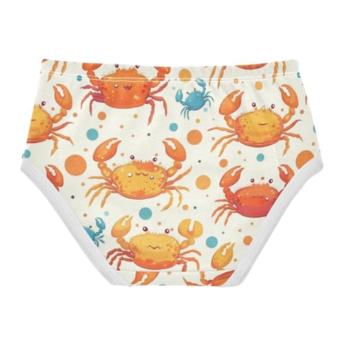 Wusikd Cartoonish Crabs Girls' Underwear Cotton Colorful Dots Girls Briefs Soft Toddler Underwear 2T2