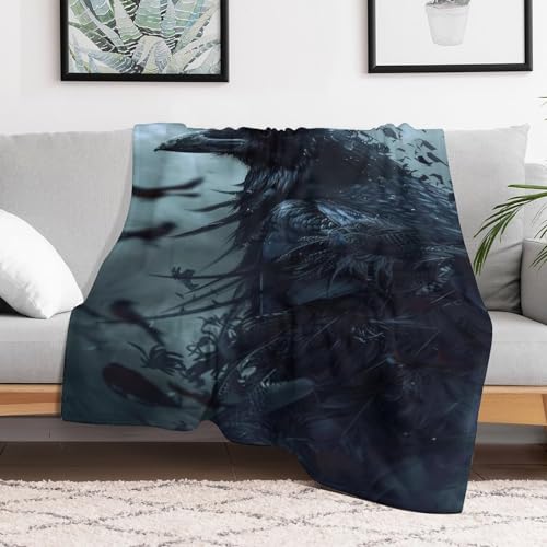 Couverture canapé corbeau moelleuse pour éliminer les frissons
