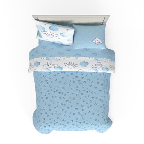 Image of Cinnamoroll Bedding 7 Piece Super Soft Cozy Reversible Comforter and Sheet Set with Sham, Full, (100% Official Licensed Product) By Franco