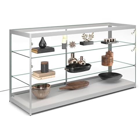 Displays2go 6’ Glass Showcase JBQCT72LED Cover