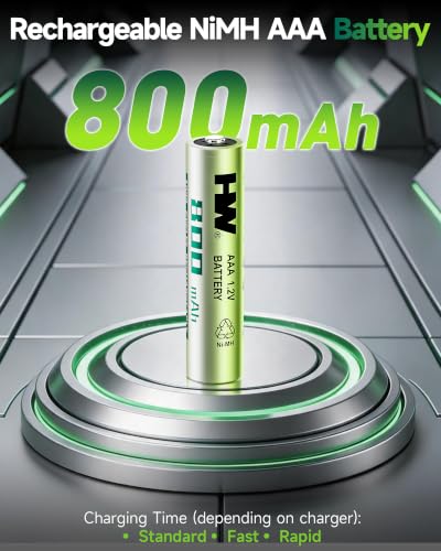 8-Pack HW AAA NiMH Rechargeable Batteries 800mAh | 1.2V | 1000 Cycles $4.49 w/ S&S - image 2