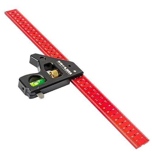 Multifunctional Carpenter's Combination Angles Ruler Metal Measuring Instrument for Accurate 90/45 Degree Angles Combination Square Adjustable Angles Gauges 90/45 Degree Measuring Tool Square