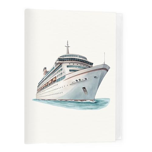 WOTYPU Travel Photo Album 4x6 Retro Coastal Nautical Cruise Ship Vacation Photo Album Memory Book Keepsake with Hold 36 Pictures for Family Adventure Travel Lover Gifts