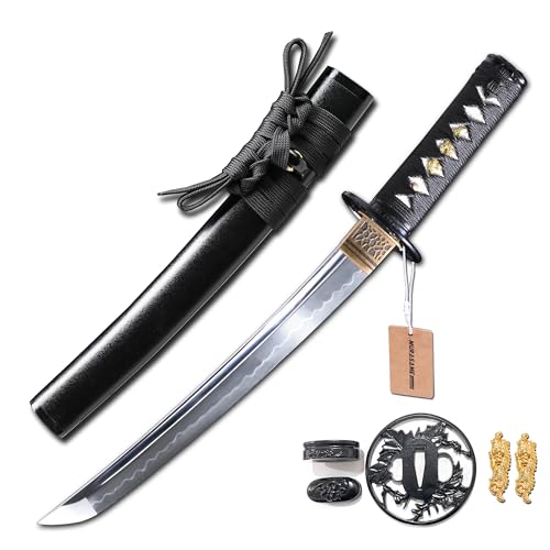 MURASAME Tanto Sword Real T10 Steel Clay Tempered Real Hamon Nice Hamon Very Sharp