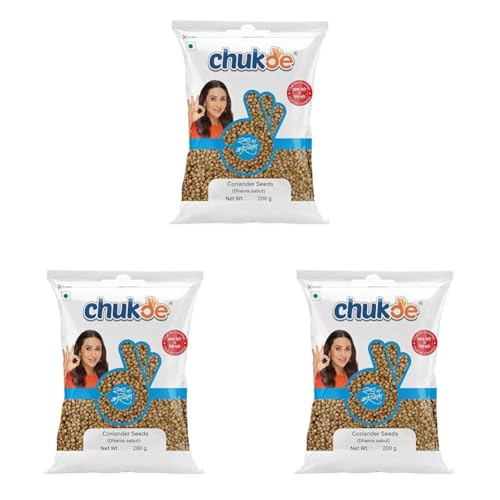 Image of Chukde Dhania Sabut - 200 Gm | Whole Coriander Seeds for Cooking, also known as Dhania, Malli, Dhaniyalu, Kottambari Beeja (Pack of 3)