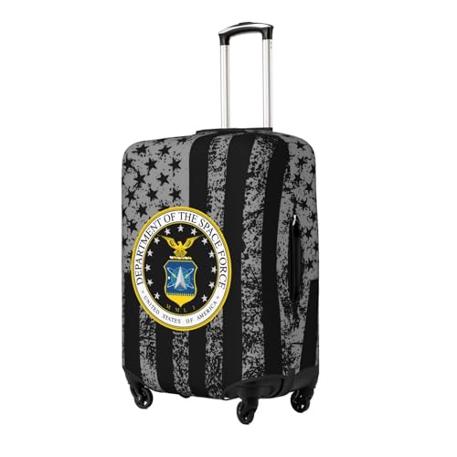 Us Space Force Travel Luggage Cover Suitcase Protector Fits 18-21 Inch Case(Black,S)2