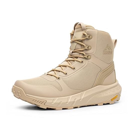 NORTIV 8 Bottes de Combat Militaires Bottes Tactiques Randonnée Chaussures Hommes Botte de Travail,Size 44,Sable,NMUMMT2504